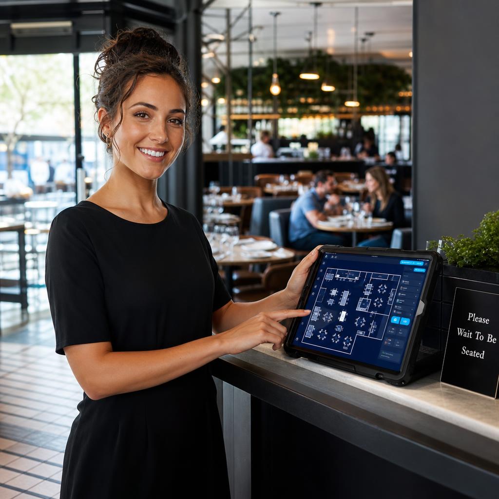 Host using tablet